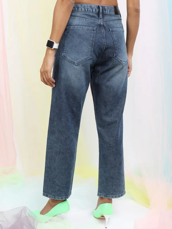  Tokyo Talkies Women Blue Wide Leg Clean Look Jeans