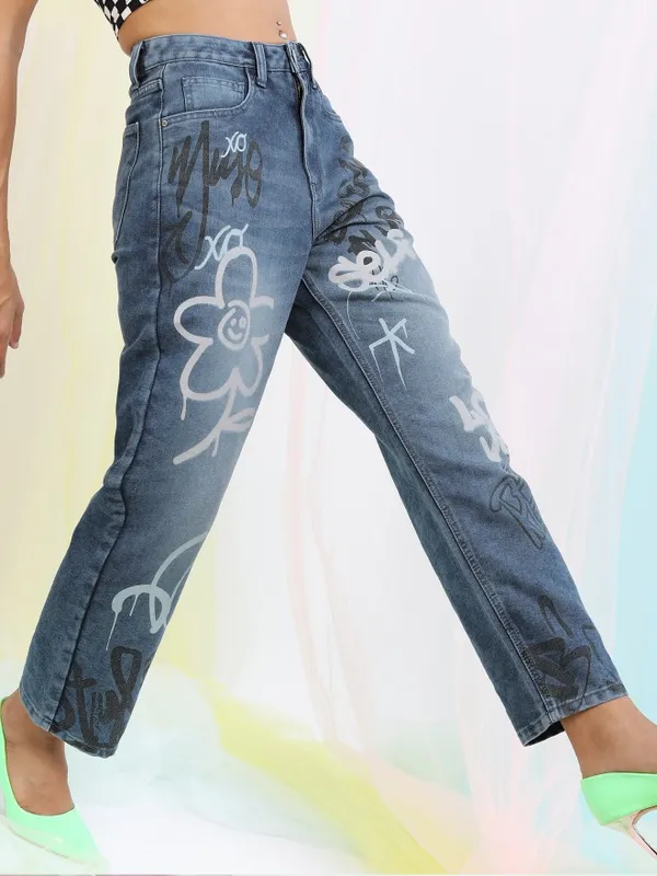  Tokyo Talkies Women Blue Wide Leg Clean Look Jeans