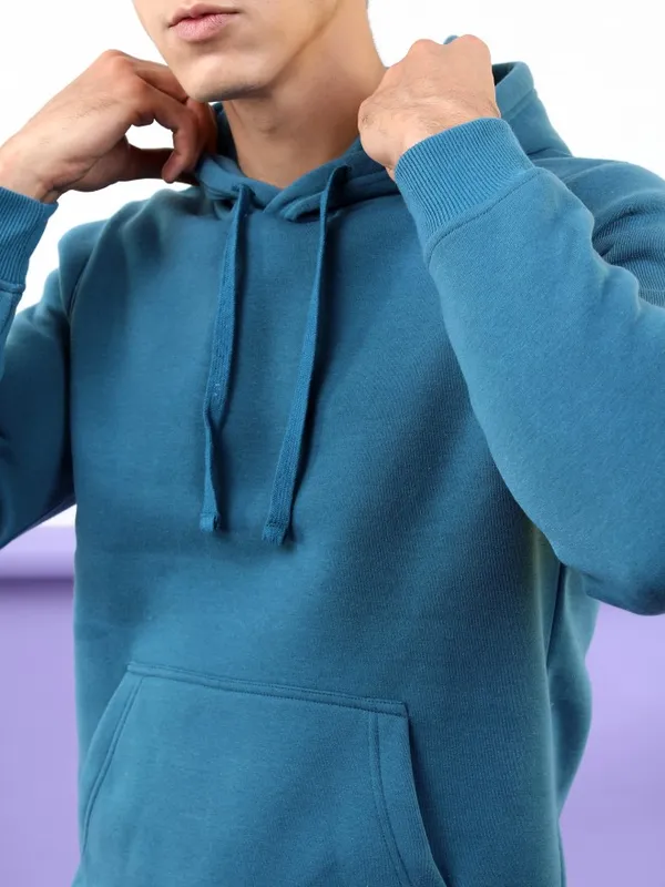  Highlander Men Teal Hood Pullover Sweatshirts