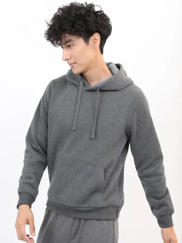  Ketch Men Grey Hood Pullover Sweatshirts