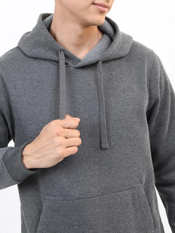  Ketch Men Grey Hood Pullover Sweatshirts