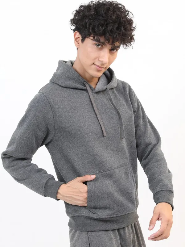  Ketch Men Grey Hood Pullover Sweatshirts