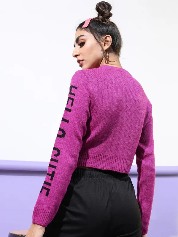  Tokyo Talkies Women Pink Round Neck Sweaters