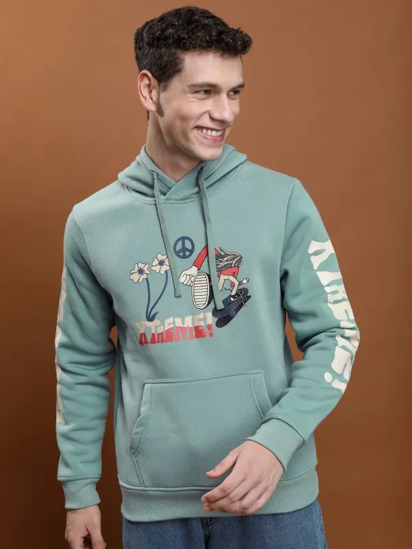  Highlander Men Blue Hood Pullover Sweatshirts