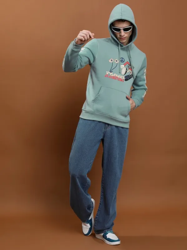  Highlander Men Blue Hood Pullover Sweatshirts