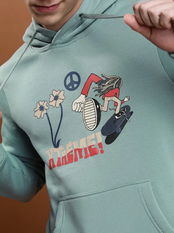  Highlander Men Blue Hood Pullover Sweatshirts