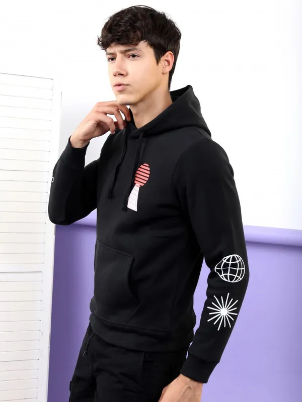  Highlander Men Black Hood Pullover Sweatshirts