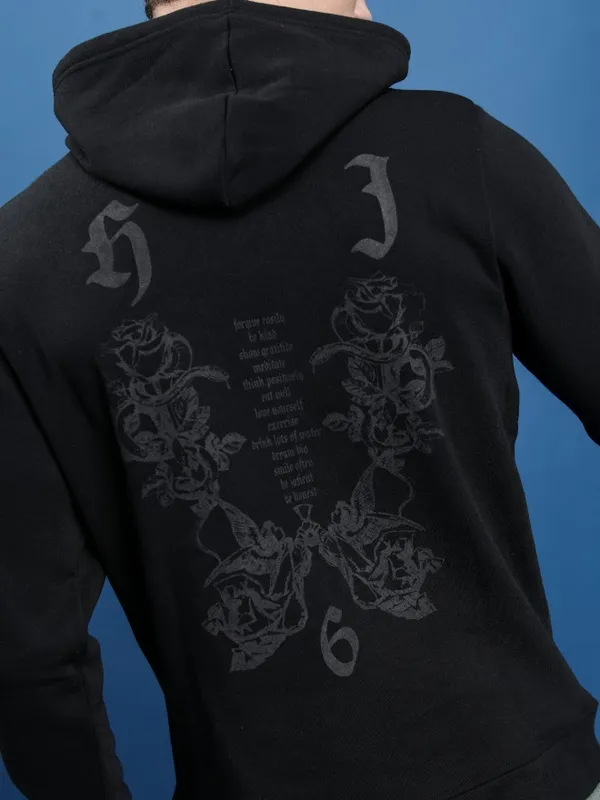  Highlander Men Black Hood Pullover Sweatshirts
