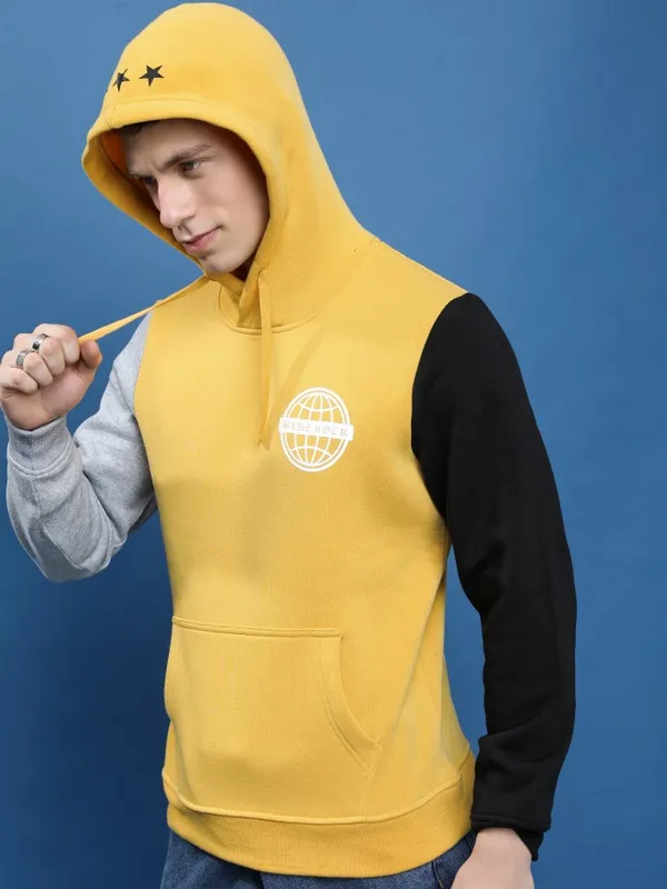  Highlander Men Yellow Hood Pullover Sweatshirts