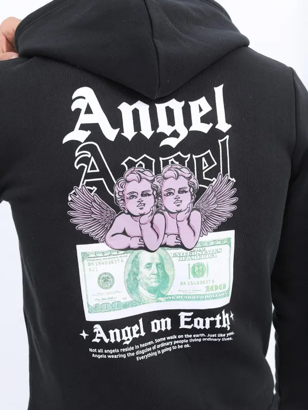  Ketch Men Black Hood Pullover Sweatshirts