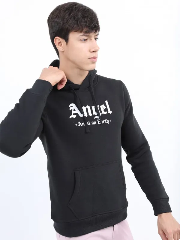  Ketch Men Black Hood Pullover Sweatshirts
