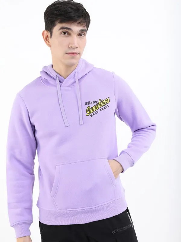  Ketch Men Lavender Hood Pullover Sweatshirts