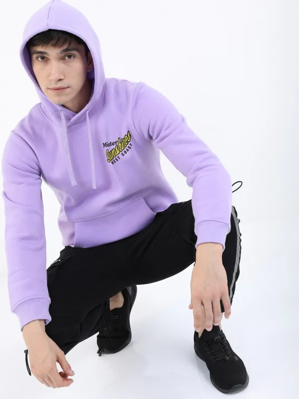  Ketch Men Lavender Hood Pullover Sweatshirts