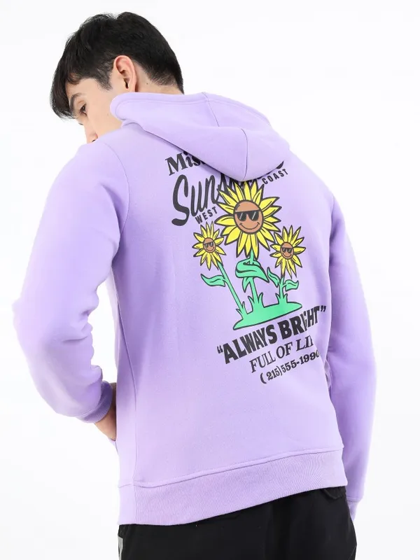  Ketch Men Lavender Hood Pullover Sweatshirts