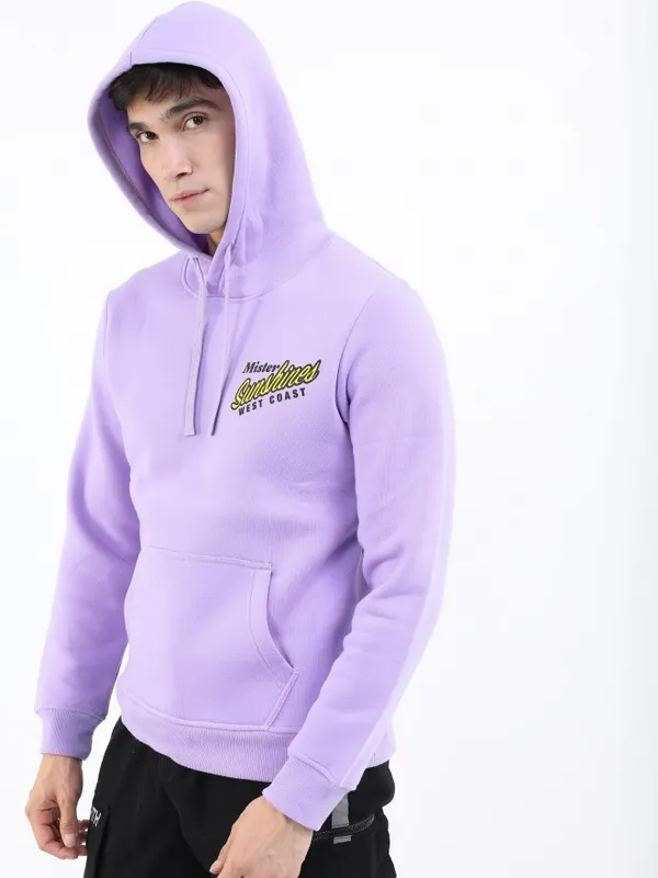  Ketch Men Lavender Hood Pullover Sweatshirts