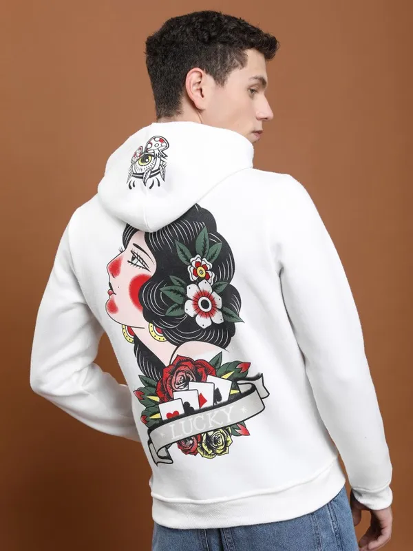  Highlander Men White Hood Pullover Sweatshirts