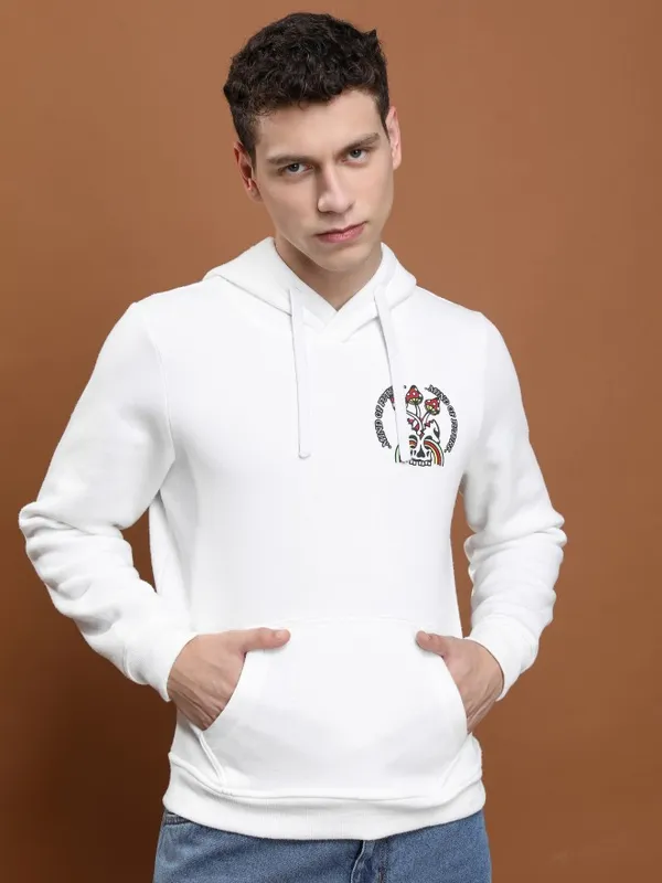  Highlander Men White Hood Pullover Sweatshirts