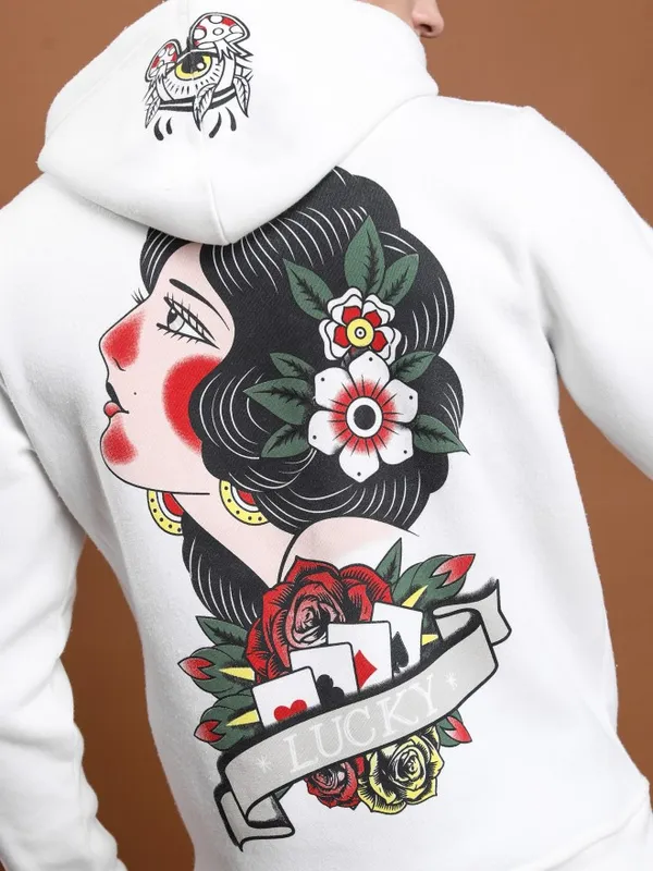  Highlander Men White Hood Pullover Sweatshirts