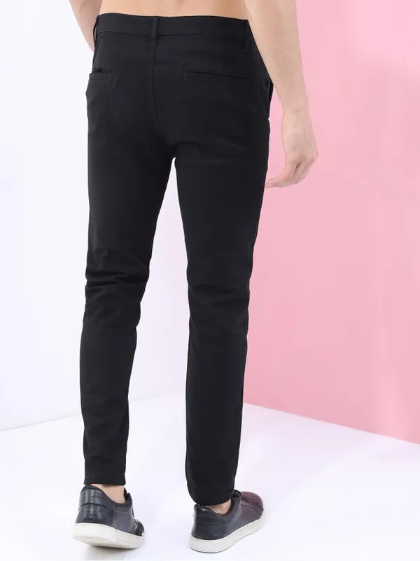  Highlander Men Black Slim Fit Solid Casual Trousers