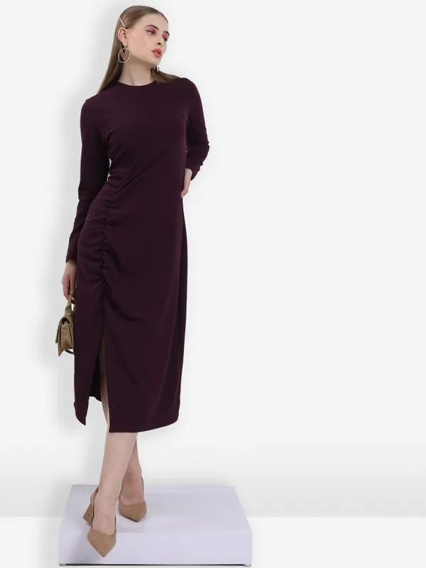  Tokyo Talkies Women Purple Solid Sheath Dresses