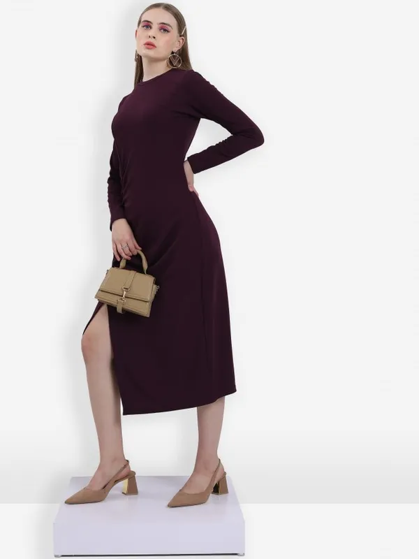  Tokyo Talkies Women Purple Solid Sheath Dresses