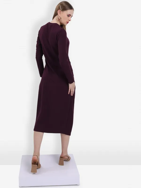  Tokyo Talkies Women Purple Solid Sheath Dresses