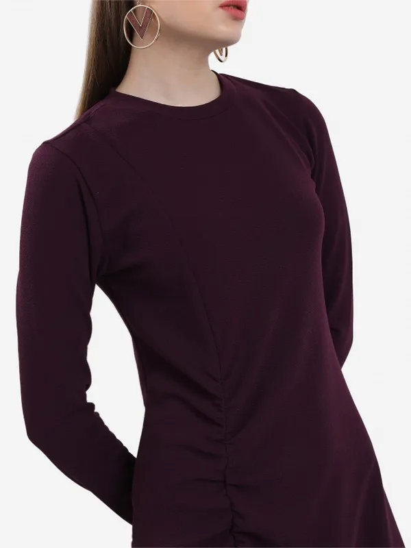  Tokyo Talkies Women Purple Solid Sheath Dresses