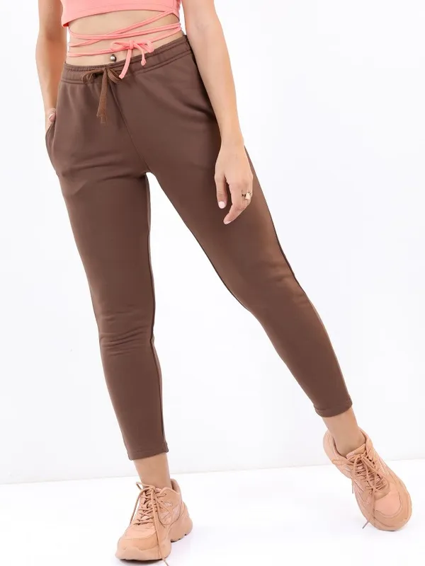  Ketch Women Brown Slim Fit Track Pants