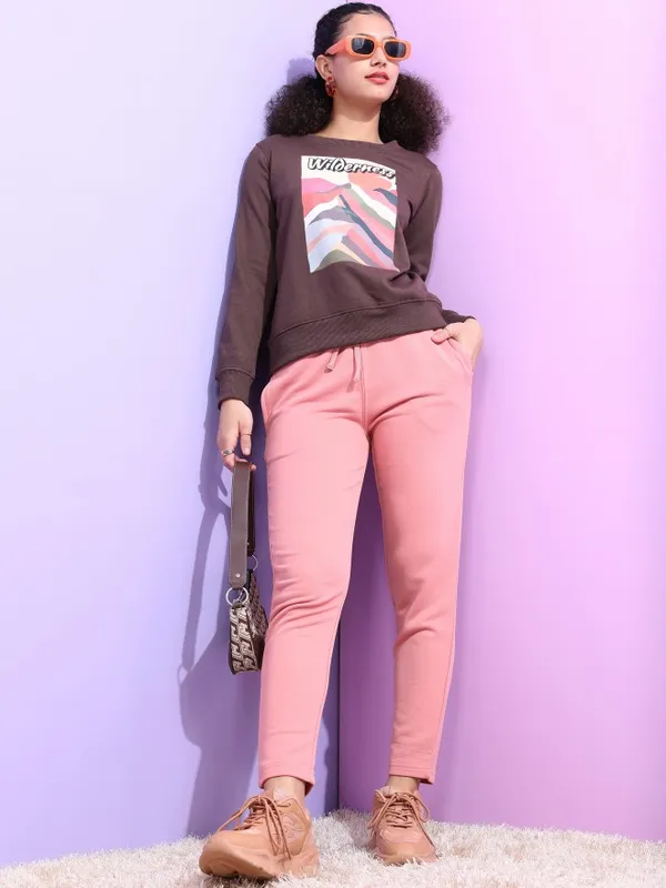  Ketch Women Brown Regular Fit Track Pants