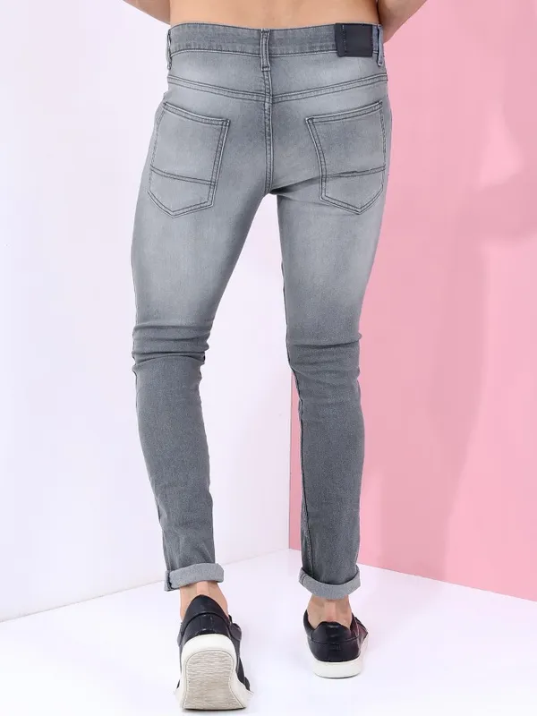  Highlander Men Grey Slim Fit Clean Look Jeans