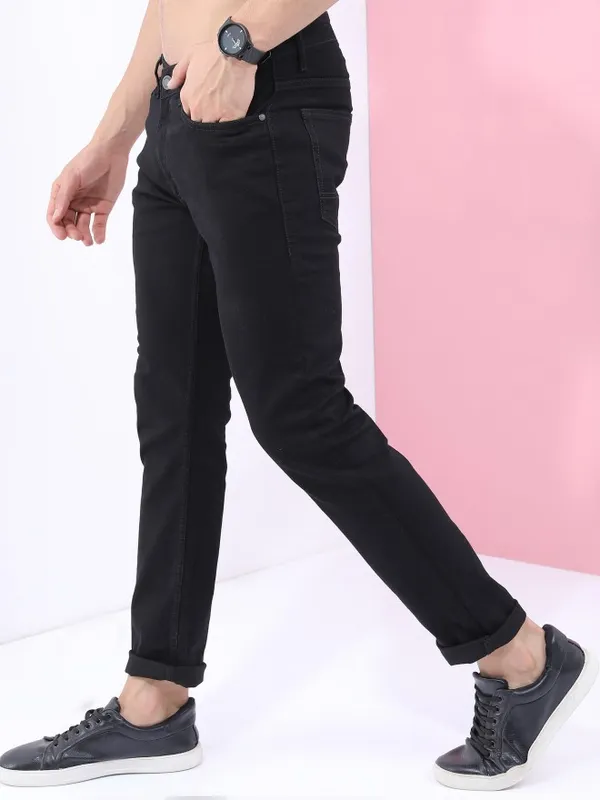  Highlander Men Black Slim Fit Clean Look Jeans