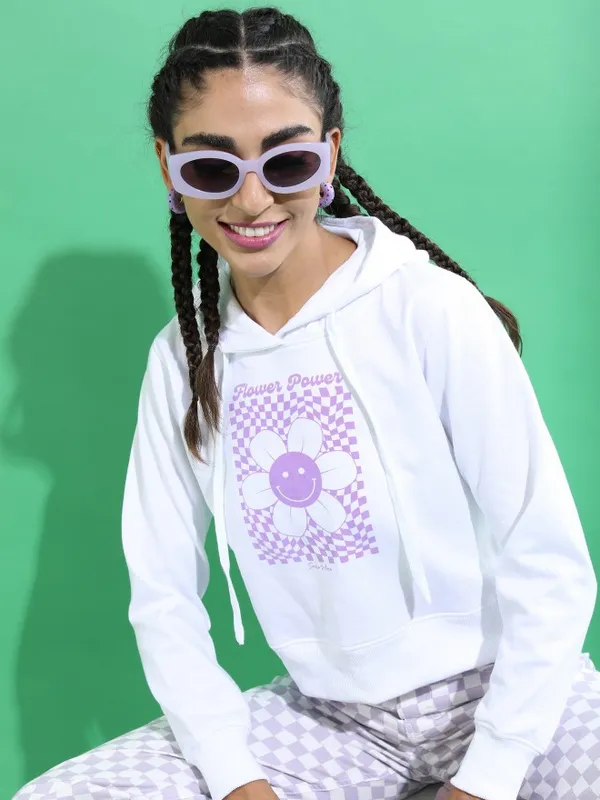  Ketch Women White Hood Sweatshirts