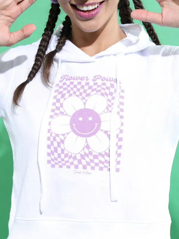  Ketch Women White Hood Sweatshirts