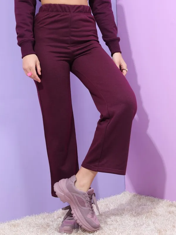  Tokyo Talkies Women Purple Regular Fit Track Pants