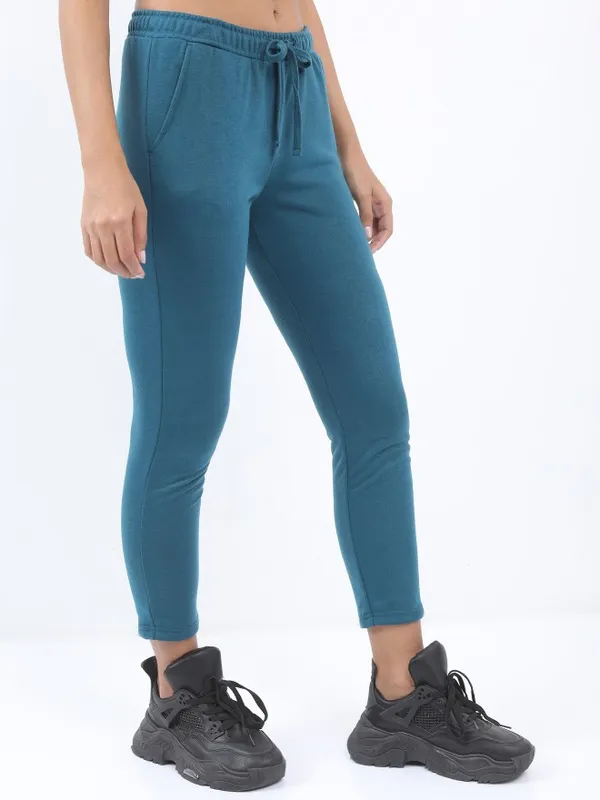  Tokyo Talkies Women Teal Slim Fit Track Pants