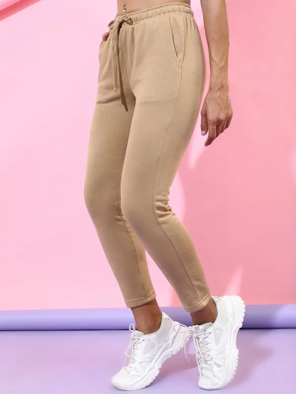  Tokyo Talkies Women Beige Slim Fit Track Pants