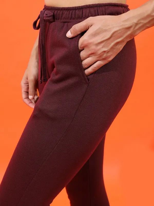  Tokyo Talkies Women Burgundy Slim Fit Track Pants