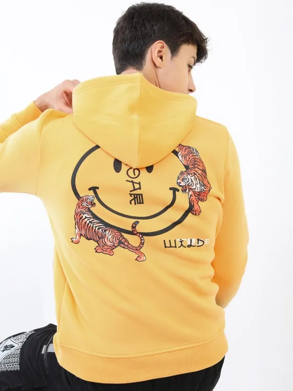  Ketch Men Yellow Hood Pullover Sweatshirts