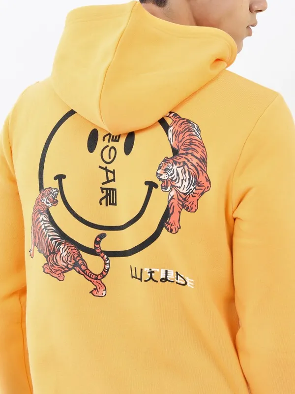  Ketch Men Yellow Hood Pullover Sweatshirts