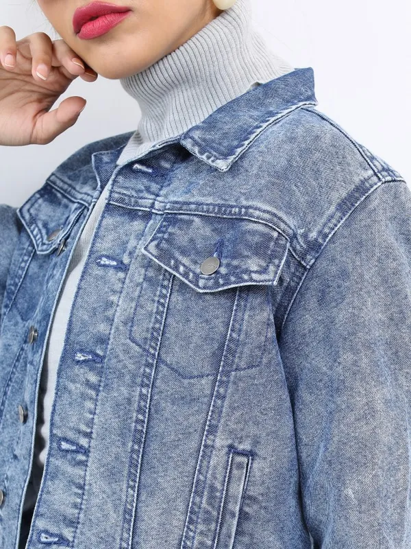  Ketch Women Blue Denim Jacket Jackets