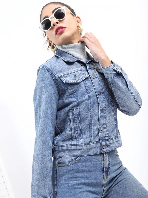  Ketch Women Blue Denim Jacket Jackets