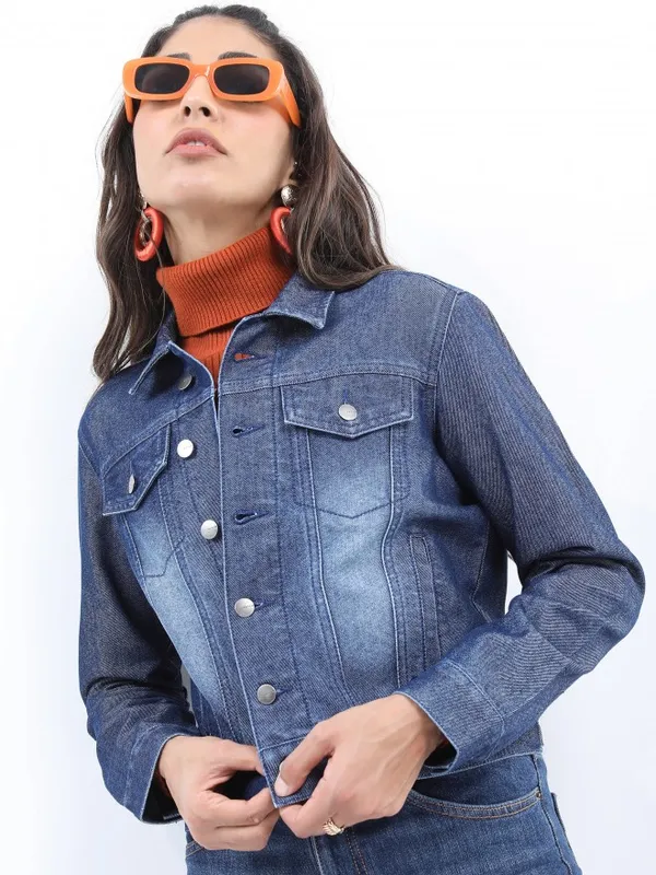 Ketch Women Blue Denim Jacket