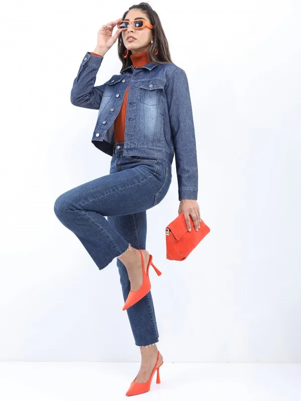 Ketch Women Blue Denim Jacket