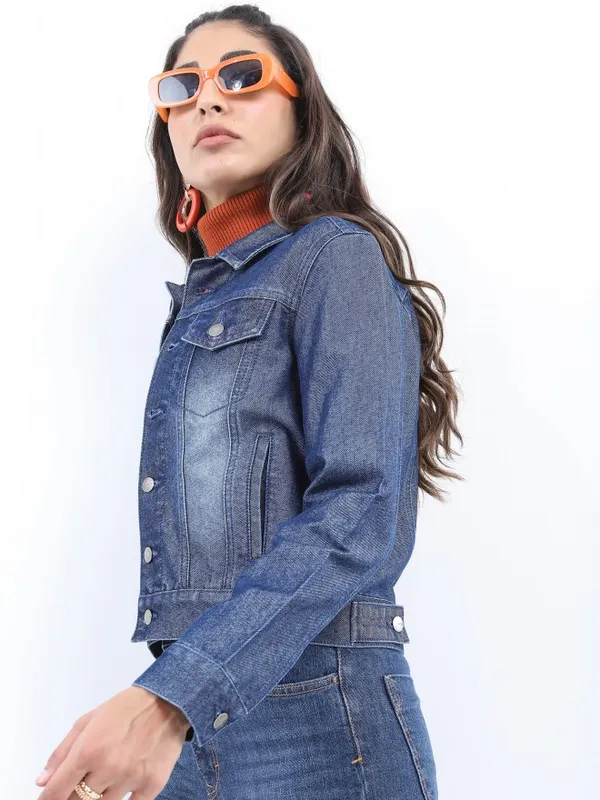 Ketch Women Blue Denim Jacket