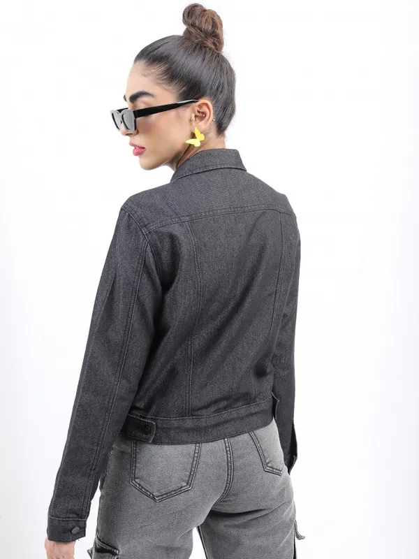  Ketch Women Black Denim Jacket Jackets