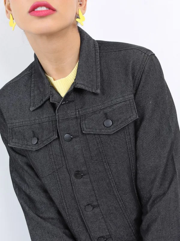  Ketch Women Black Denim Jacket Jackets