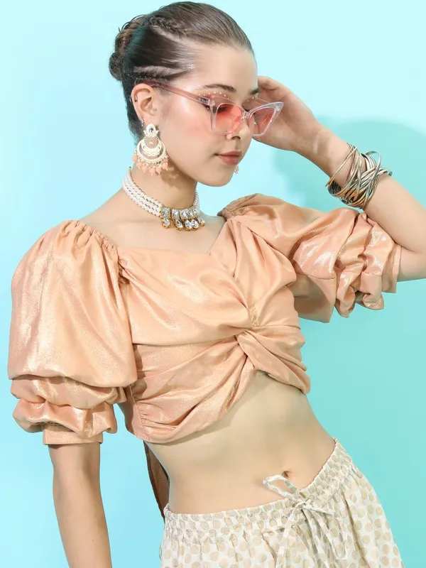  Vishudh Women Orange Solid Regular Tops