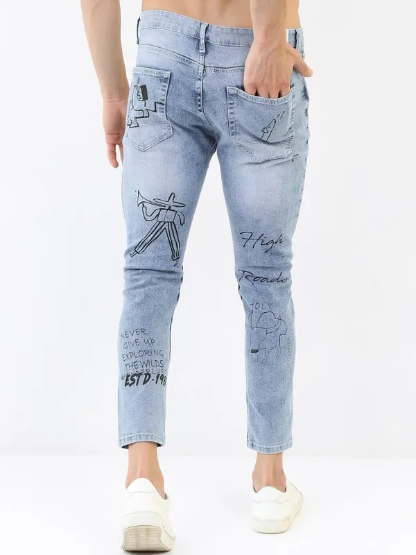  Highlander Men Blue Tapered Fit Clean Look Jeans