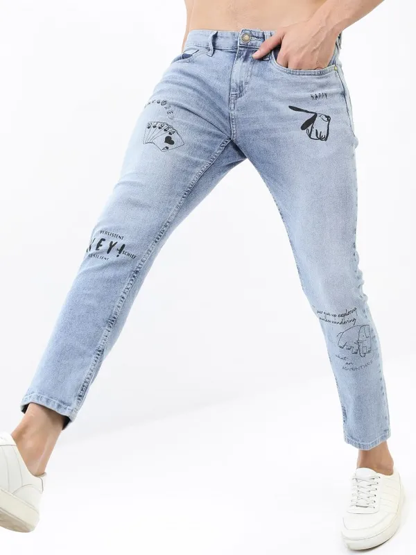  Highlander Men Blue Tapered Fit Clean Look Jeans