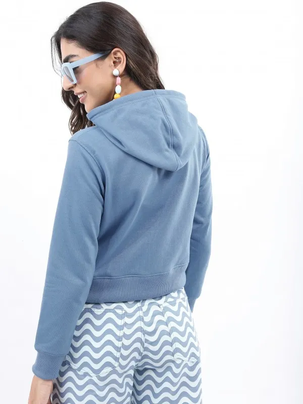  Ketch Women Blue Hood Sweatshirts